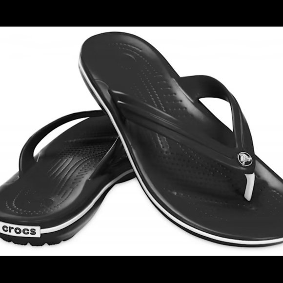 Crocs Crocband Flip Flops Black Size 12 US Men's - Picture 1 of 5